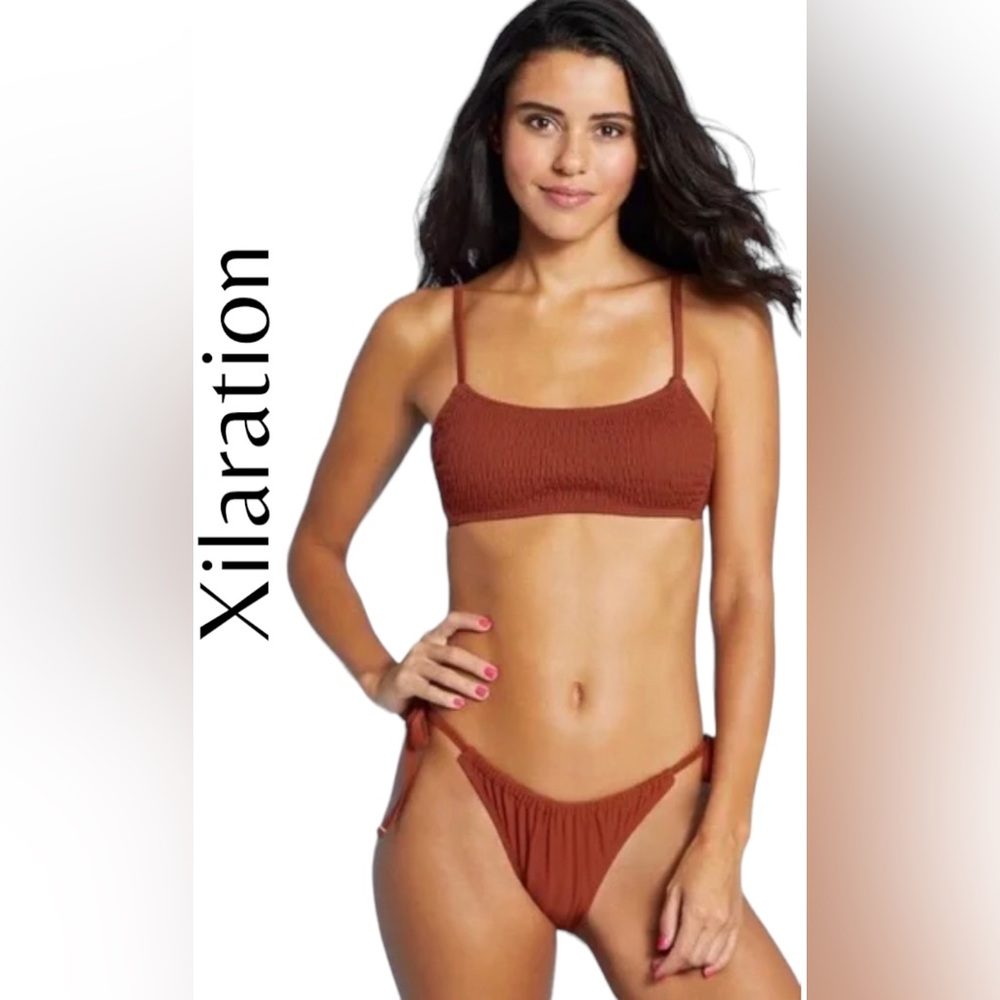 330. NWT Xhilaration Juniors' High Leg Scoop String Bikini Set